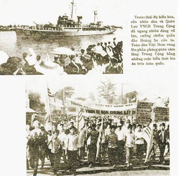 Người dân miền Nam biểu tình phản đối Trung Quốc đánh chiếm Hoàng Sa, năm 1974